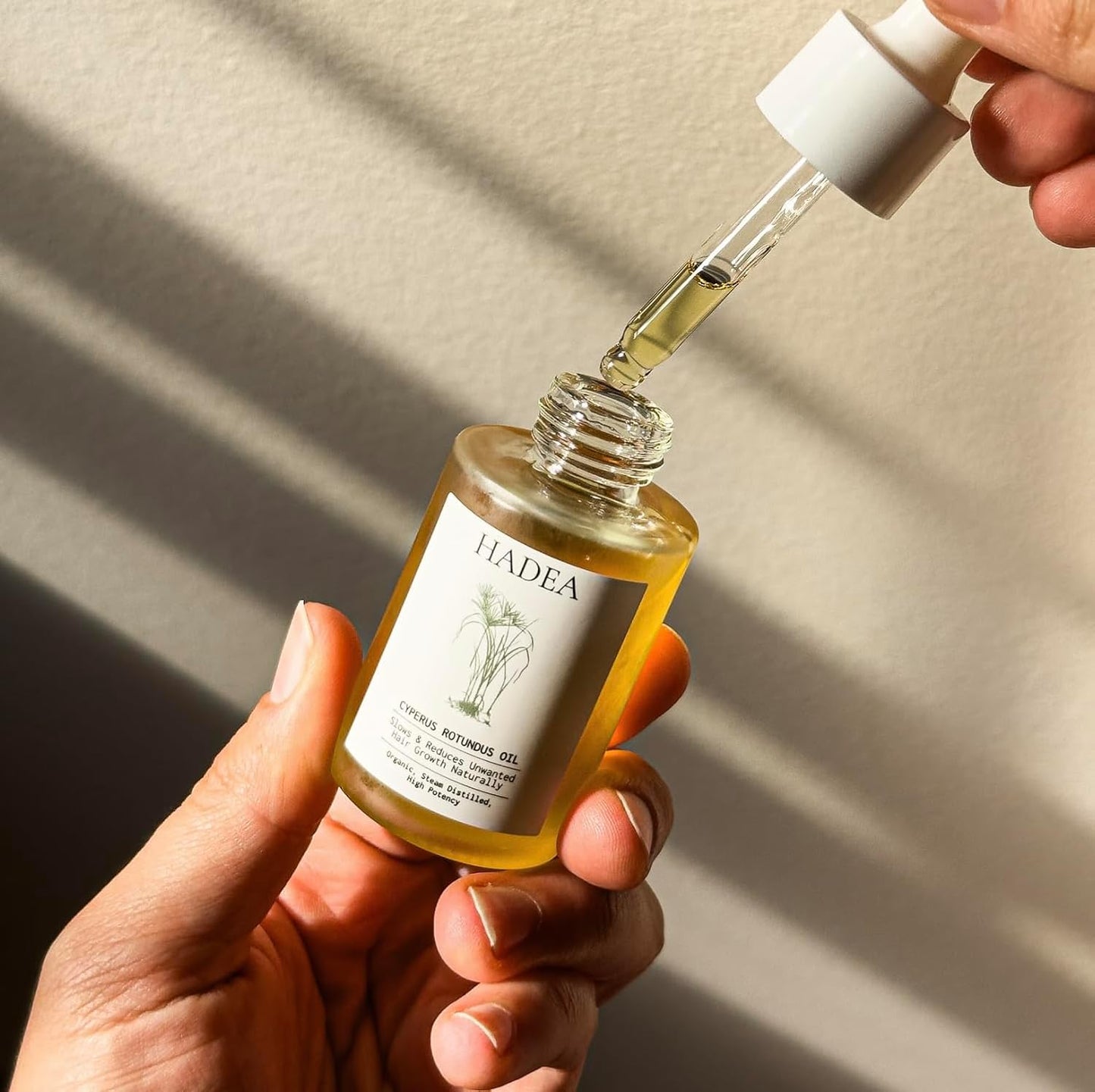 Hadea Organic Cyperus Rotundus Oil 30ml | Steam Distilled High Potency Hair Inhibitor | Naturally Slows & Reduces Unwanted Hair Growth