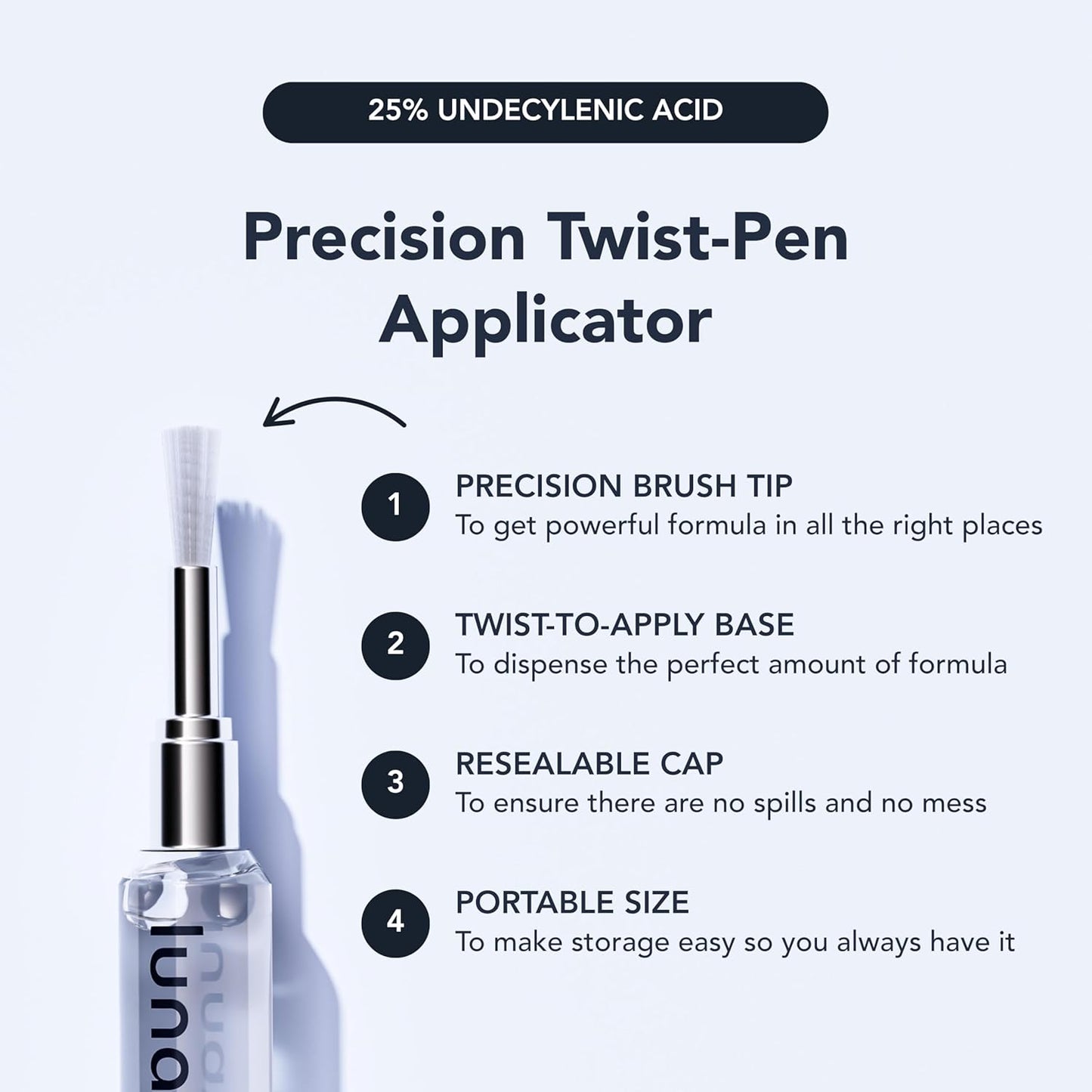 Lunavia Antifungal Pen Set | 3 Pens 9ml Undecylenic Acid 25% Toenail Fungus Treatment | Nail Files Included Fungal Nail Repair Kit