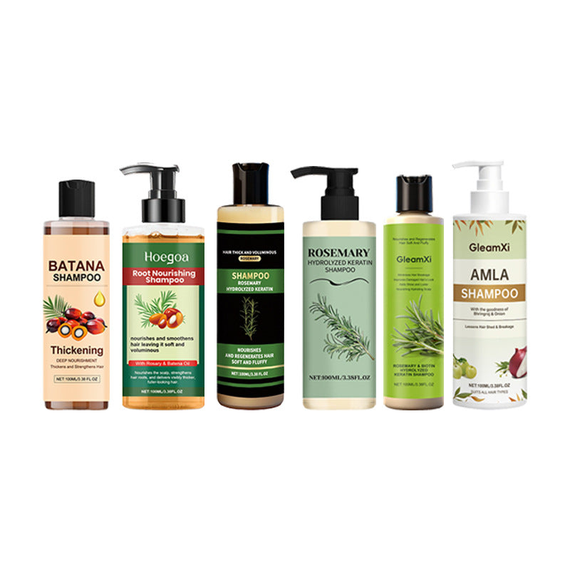 GleamXi Rosemary & Biotin Hydrolyzed Keratin Shampoo 100ml | Nourishing Hair Growth Shampoo for Damaged, Soft & Shiny Hair