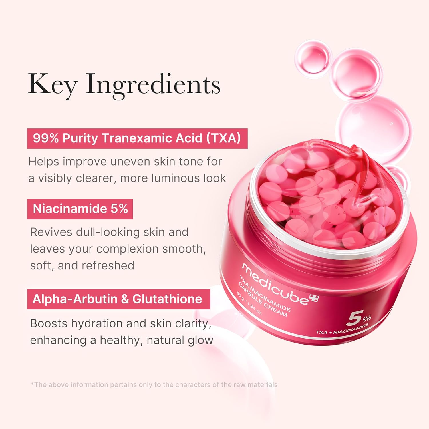Medicube TXA Niacinamide 5% Capsule Cream Set of 2 | TXA + Niacinamide Brightening Moisturizer | 55g x2 | Free Worldwide Shipping