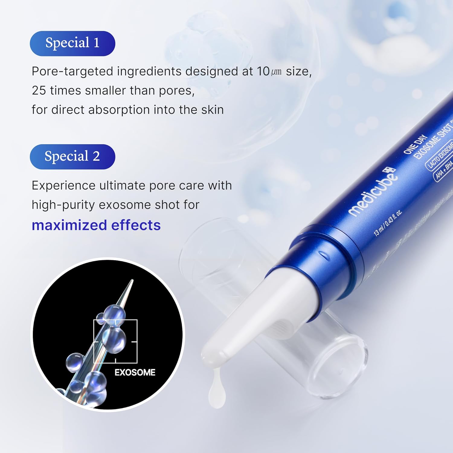 Medicube One Day Exosome Shot 25000 AHA BHA PHA 13ml | BUY ONE GET ONE FREE | Korean Exosome Serum BOGO Deal