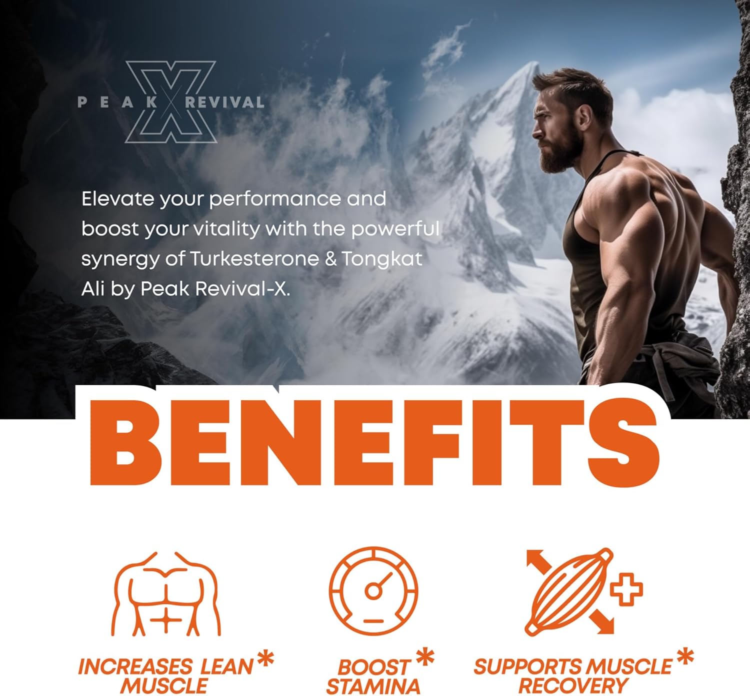 Peak Revival Turkesterone & Tongkat Ali 1000mg Set of 2 | 60 Vegan Capsules | Lean Muscle, Stamina Boost & Muscle Recovery Supplement