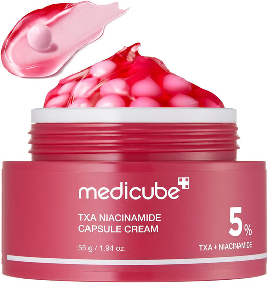 Medicube TXA Niacinamid 5% Kapselcreme, 2er-Set | TXA + Niacinamid Aufhellende Feuchtigkeitscreme | 2 x 55 g | Weltweiter Gratisversand