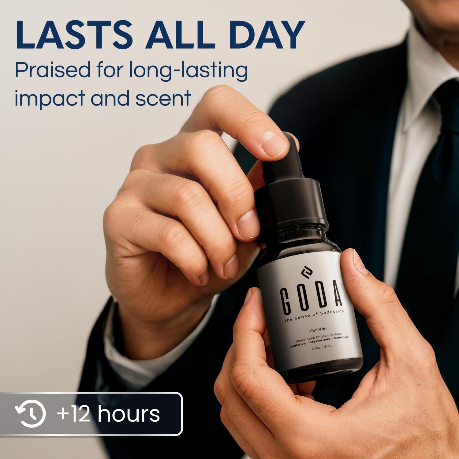GODA The Sense of Seduction – Pheromone Infused Cologne For Him Set of 2 (2 x 15ml) | Addictive Mysterious Seductive Dropper Fragrance