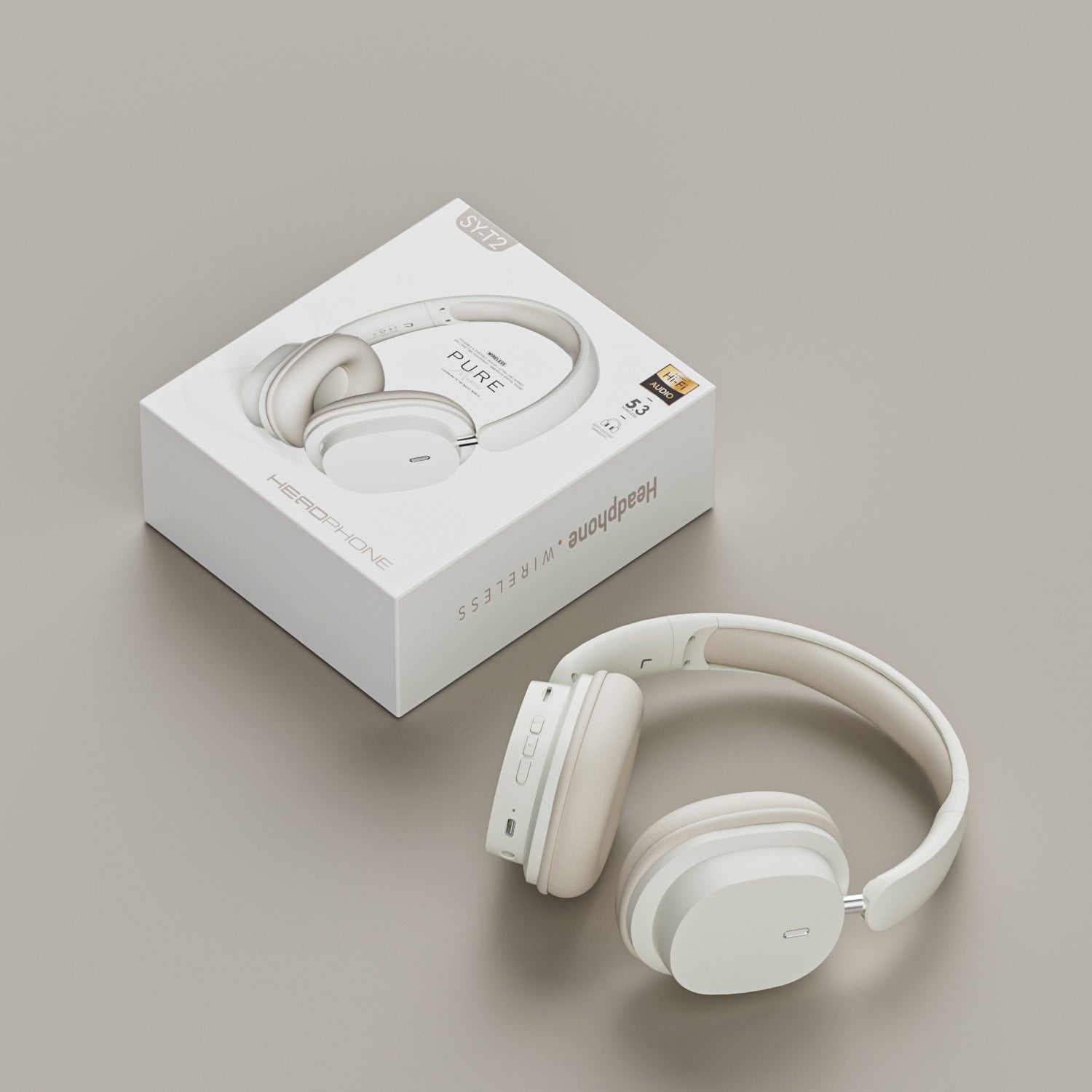 Wireless Bluetooth Over-Ear Headphones 6D Immersive Stereo Sound Foldable On-Ear Headset with Wired Mode USB Charging Cable Mic for Music Gaming Travel School - SY-T4