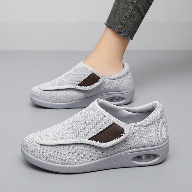 Wide Width Diabetic Walking Shoes - Adjustable Velcro Strap Air Cushion Mesh Sneakers for Swollen Feet, Edema & Arthritis | Men & Women