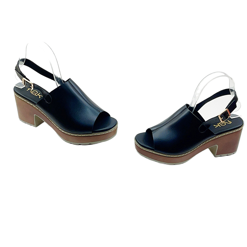 Tan Brown Leather Block Heel Slingback Sandals for Women | Peep Toe Chunky Heel Platform Sandals | Buckle Ankle Strap Mid Heel Shoes | Elegant Casual Summer Heels