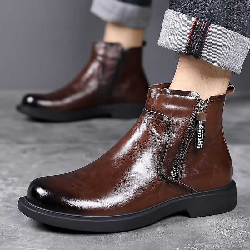 Stivaletti Chelsea da uomo in pelle marrone con cerniera laterale | I migliori stivaletti classici eleganti
