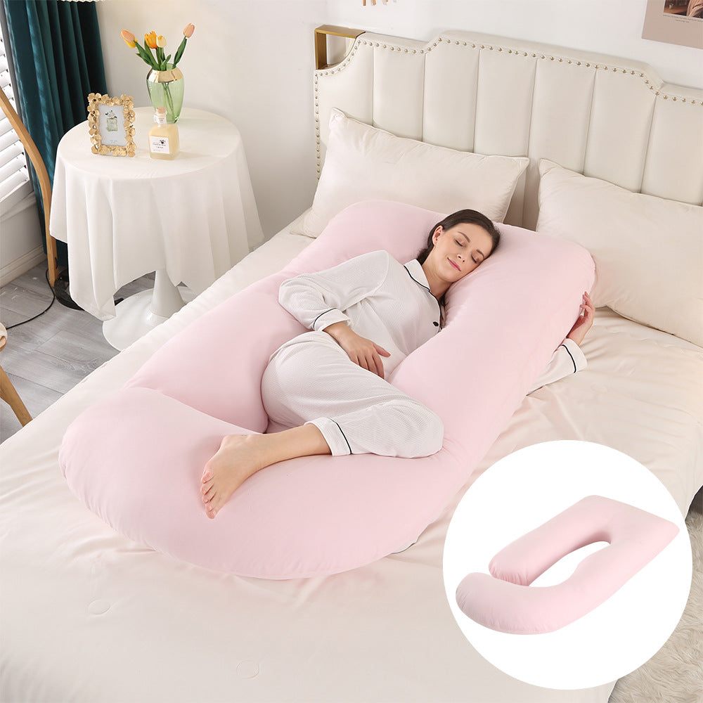 U-Shape Full Body Pregnancy Pillow | Velvet Maternity Body Pillow for Belly Back Hip & Knee Support | Side Sleeper Total Support Cushion | Grey