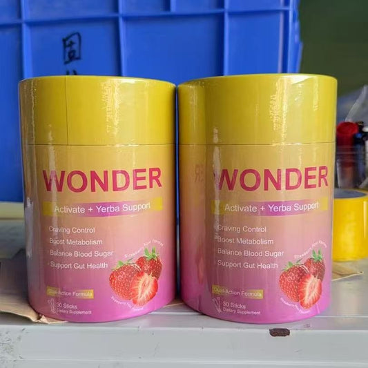 مكمل غذائي WONDER Activate + Yerba Support | فراولة أساي، للتحكم في الرغبة الشديدة، ودعم عملية الأيض ومستوى السكر في الدم | تركيبة ثنائية المفعول، 30 كيسًا