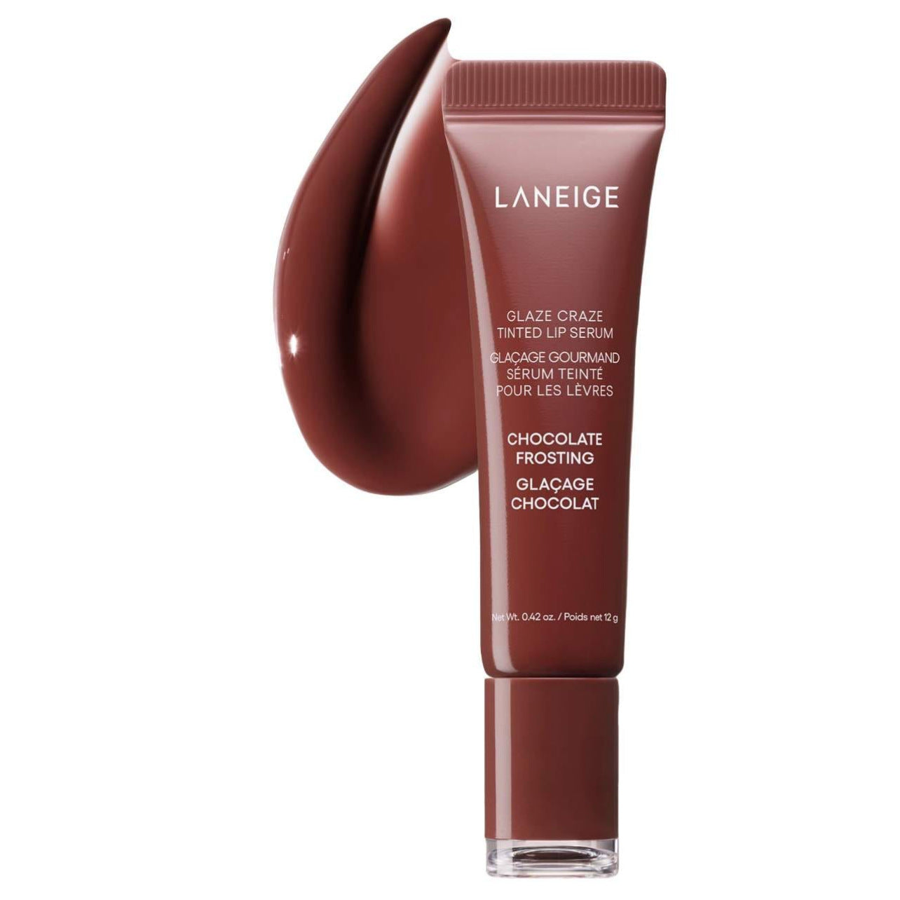 Laneige Glaze Craze Tinted Lip Serum | Hydrating Glossy Lip Serum Cinnamon Sugar Chocolate Peach 12g
