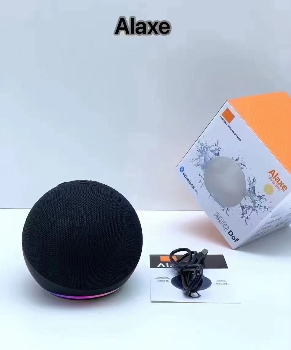 Spherical RGB LED Portable Bluetooth Speaker Colorful Lighting Effects Ball Shape Fabric Mesh Carabiner Hook Wireless Outdoor Waterproof 360 Stereo Sound for Camping Hiking Travel Beach Party iPhone Android