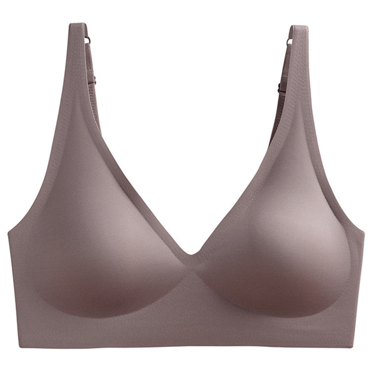 Jelly Glue W Support Wireless Bra | Seamless Deep V Push Up Bralette | No Wire Lift Comfort Bra for Women