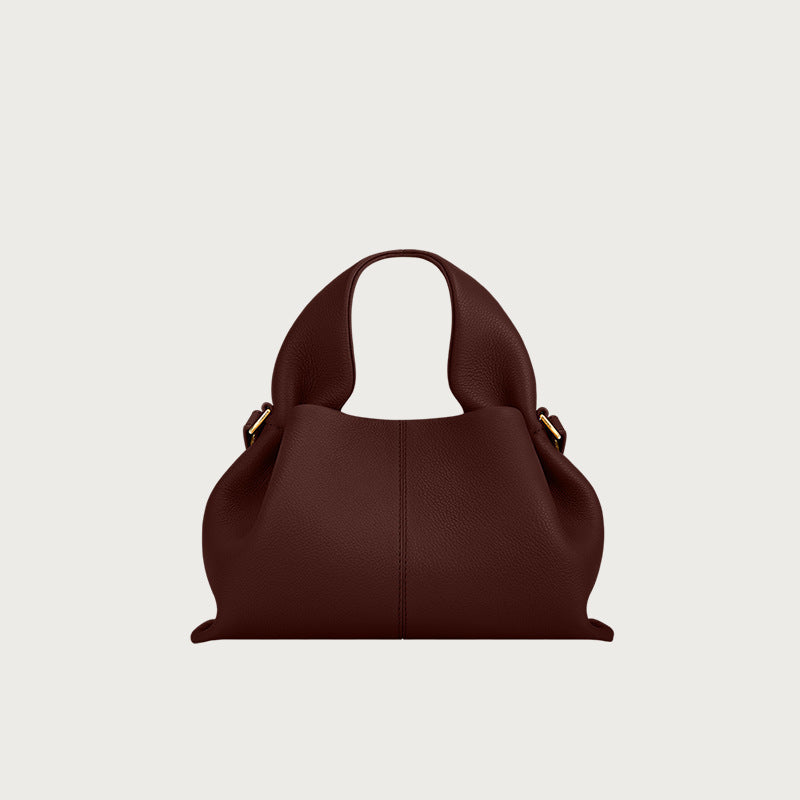 Polene Numero Un Bag in Black Pebbled Leather - Iconic French Handbag | Luxury Shoulder Bag with Top Handle