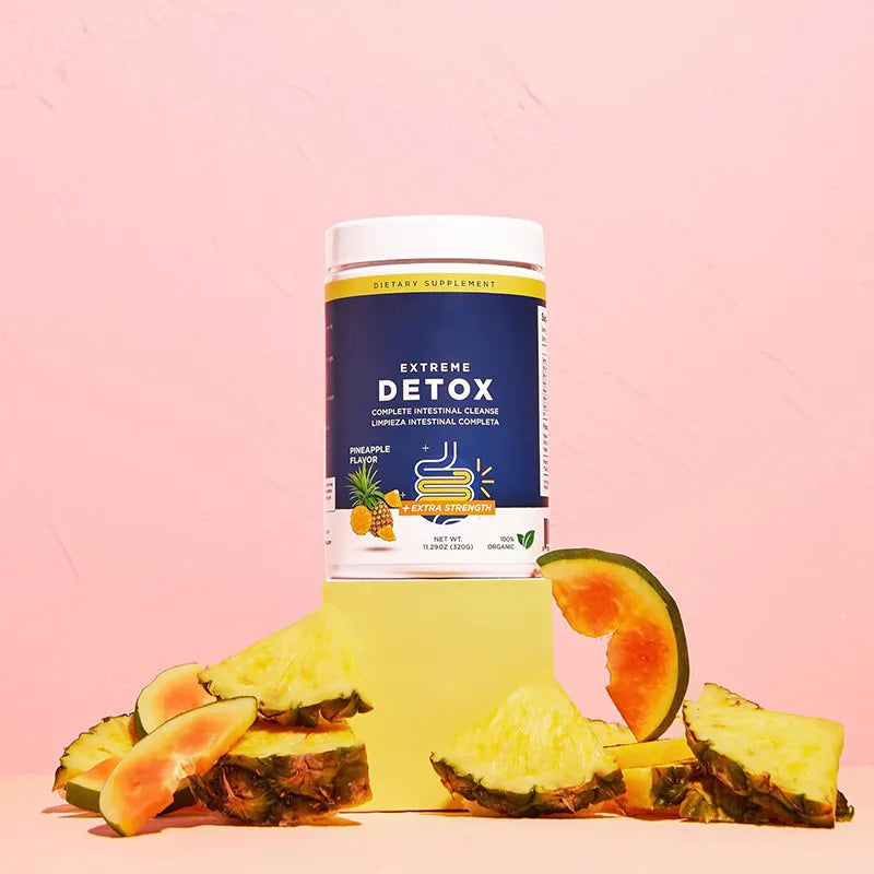 Extreme Detox Complete Intestinal Cleanse – Set of 2 | Extra Strength | Pineapple Flavor | 100% Organic | 14.1 oz Each