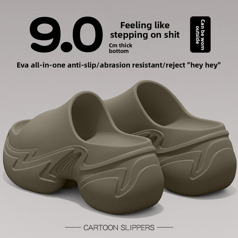 Thick Sole Cloud Slippers | 9CM EVA Anti-Slip Cartoon Platform Slides | Indoor Outdoor Unisex