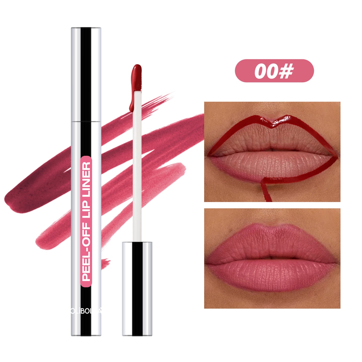 OLIBOLLA Professional Peel-Off Lip Liner | 8 Colors | Long Lasting Liquid Lip Liner Pen