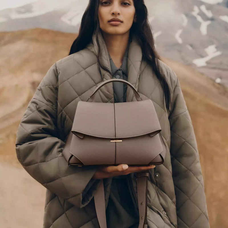Pol�ne Num�ro Dix Bag - Original French Leather Handbag | Structured Top Handle Bag with Flap Closure | Multiple Colors Available