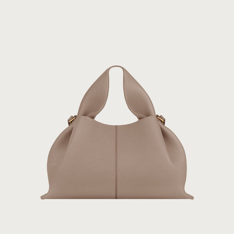 Polene Numero Un Bag in Black Pebbled Leather - Iconic French Handbag | Luxury Shoulder Bag with Top Handle