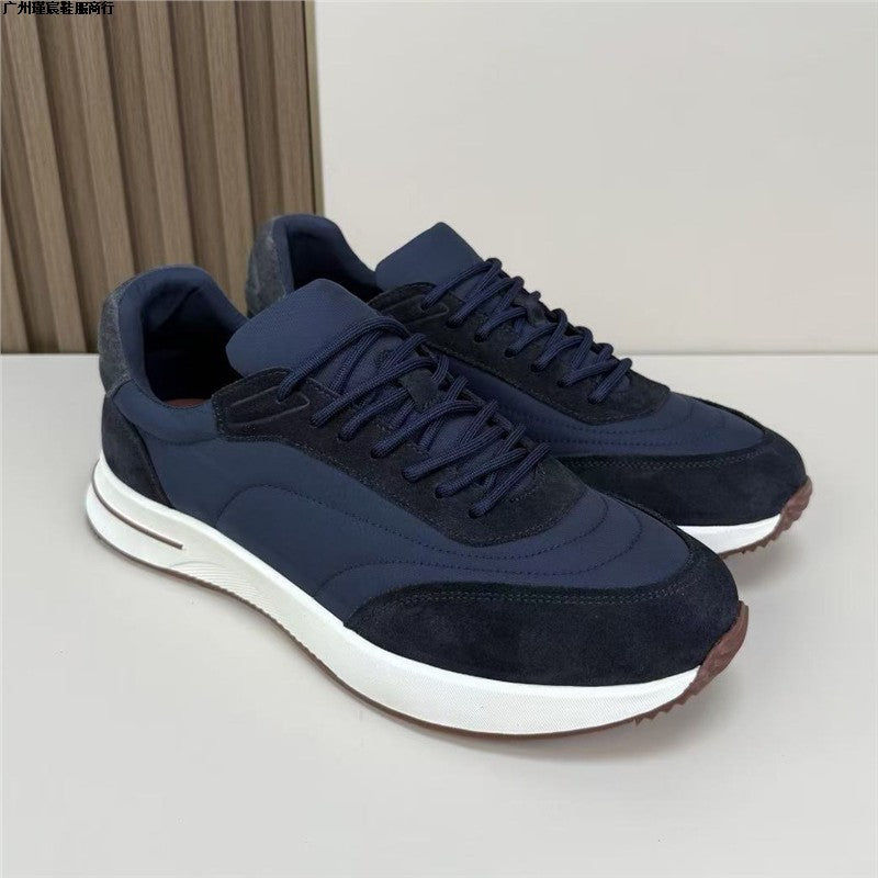 Loro Piana-inspirierte Navy Runner Sneaker | Hochwertiges Wildleder & Nylon | Luxuriöse Herren-Freizeitschuhe | Echtes Leder