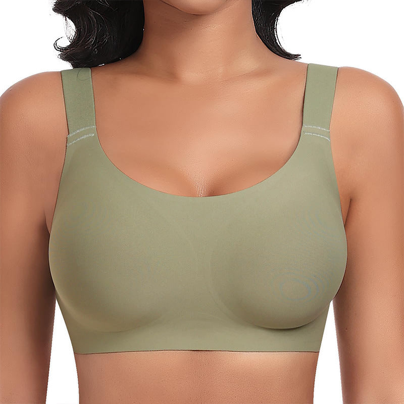 Damen Nahtloser Kabelloser Bralette | Bequemer BH mit breiten Trägern und U-Ausschnitt | Glatter, bügelloser Alltags-BH