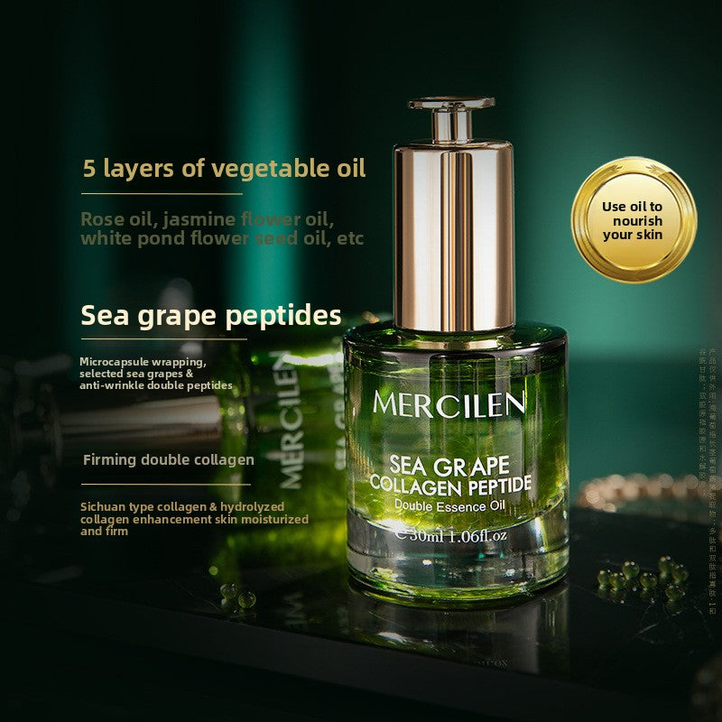 Mercilen Sea Grape Collagen Peptide Double Essence Oil 30ml | Double Anti-Rejuvenation | Firming, Brightening & Anti-Aging Face Oil