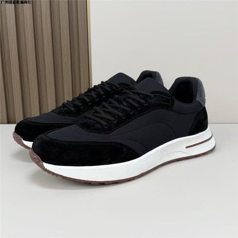 Loro Piana-inspirierte Navy Runner Sneaker | Hochwertiges Wildleder & Nylon | Luxuriöse Herren-Freizeitschuhe | Echtes Leder
