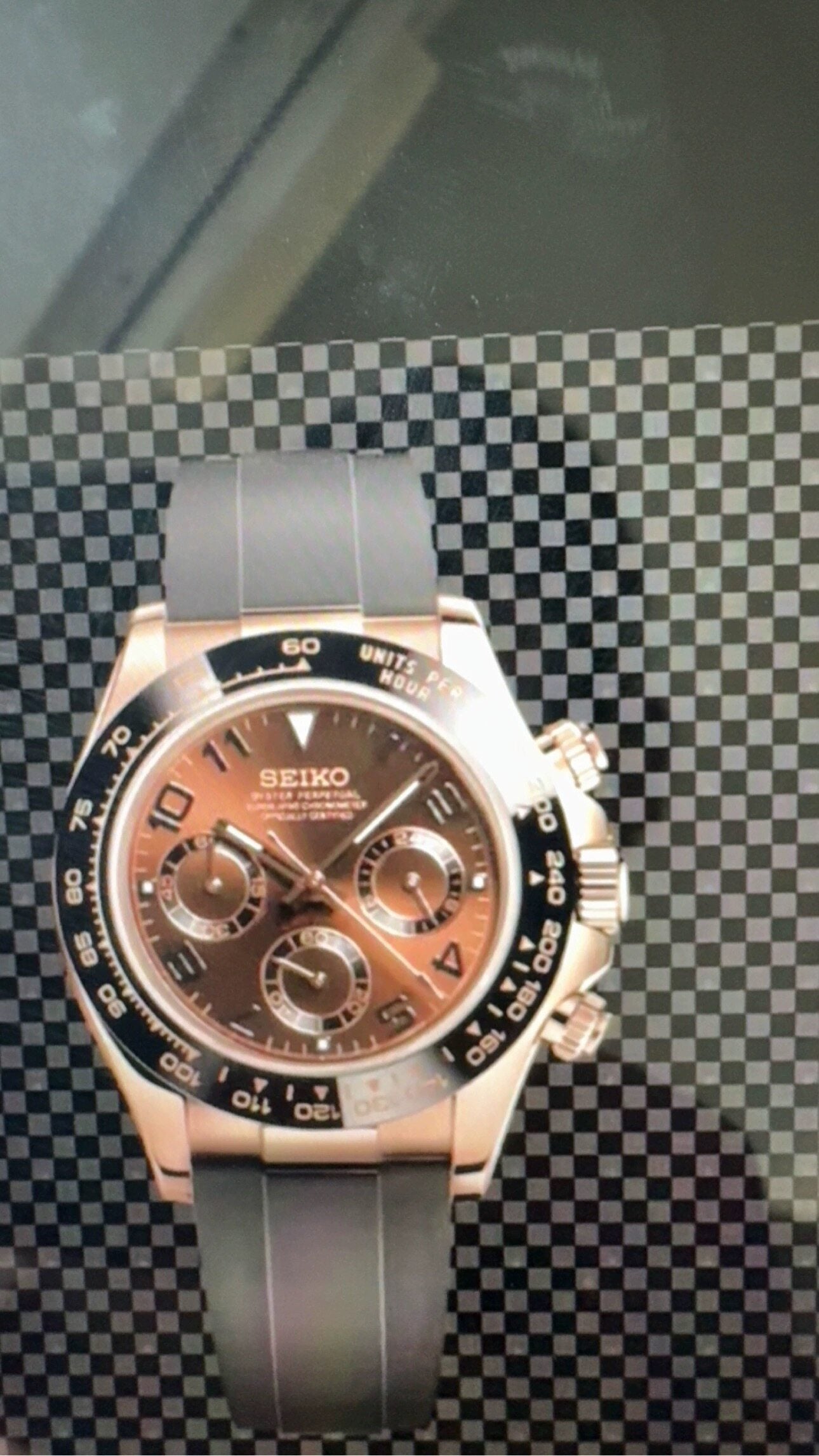 Seiko Automatic Watch Men | Arabic Numeral Blue Tapisserie Dial | Octagon Screw Bezel | Silver Steel Royal Oak Style Watch