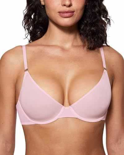 Damen Push-up-BH in Mokka mit tiefem Dekolleté, dünnen verstellbaren Trägern, goldfarbenen Beschlägen und glatten, vorgeformten Cups