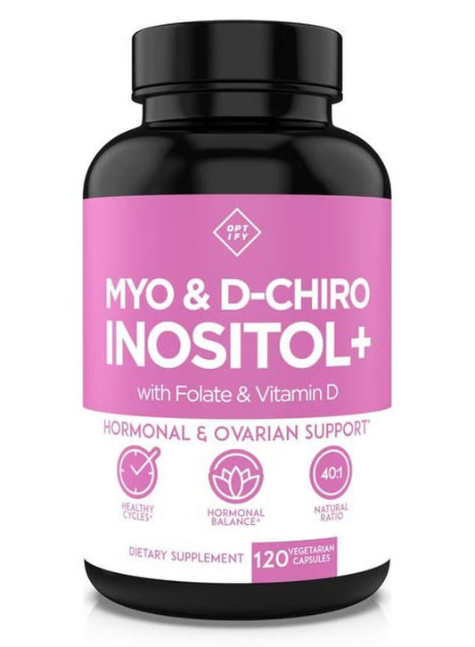 Myo & D-Chiro Inositol+ Set of 2 | Folate & Vitamin D | Hormonal & Ovarian Support | 120 Veggie Caps