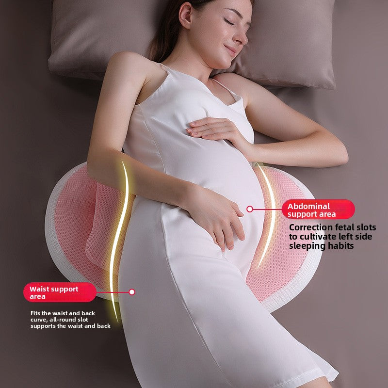 Ergonomic Pregnancy Pillow | Scientific Pressure Partition Support for Waist & Back | Maternity Side Sleeping Pillow for Pregnant Women | Belly Support Cushion