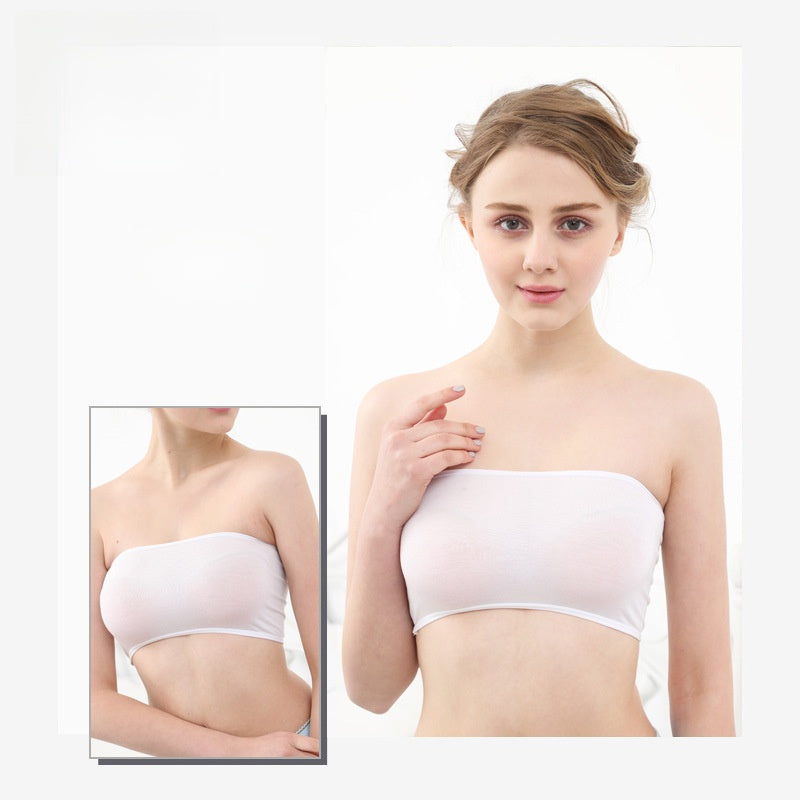 Women's Seamless Strapless Bandeau Bra | Wireless Tube Bra | Soft Stretch Strapless Crop Bra Top
