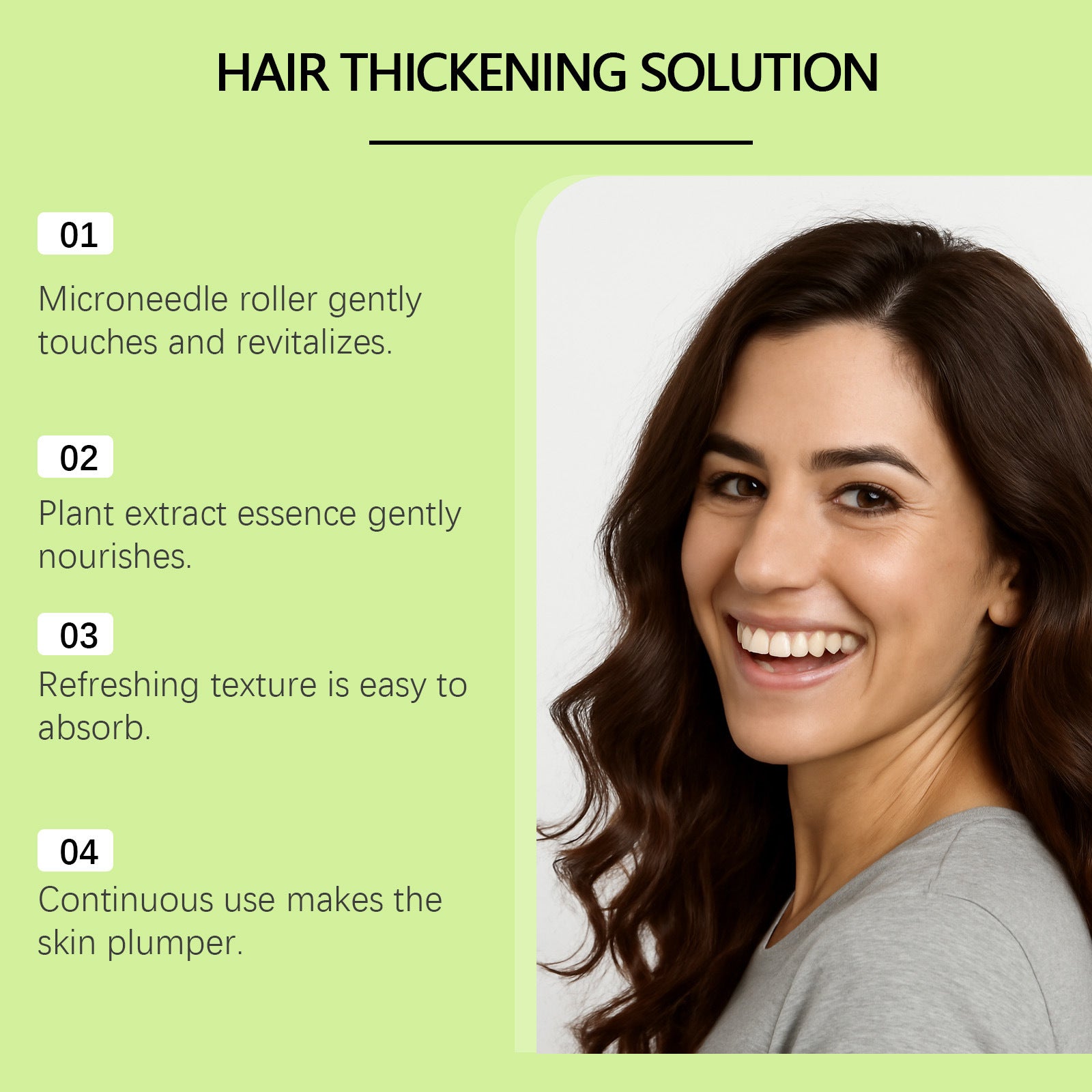 Microneedle Hair Growth Kit | Hair Thickening Solution Serum + Derma Roller Set | Scalp Treatment for Hair Loss & Regrowth