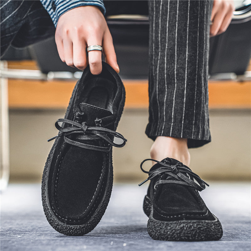 Suede Lace Up Casual Shoes Men Moccasin Wallabee Style Crepe Sole Loafer | Comfortable Everyday Flat Walking Shoes Outdoor Fashion Sneaker