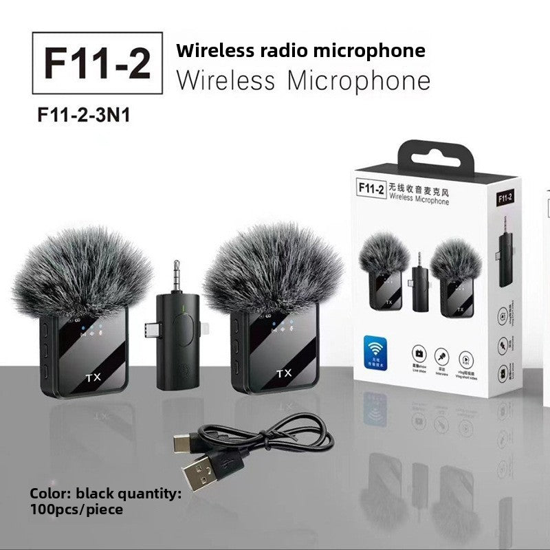 Dual Wireless Lavalier Microphone Set | 2 TX Transmitters & USB-C Receiver | Fur Windscreen Clip-On Mics for iPhone, Android & Cameras | Vlog & Interview Kit