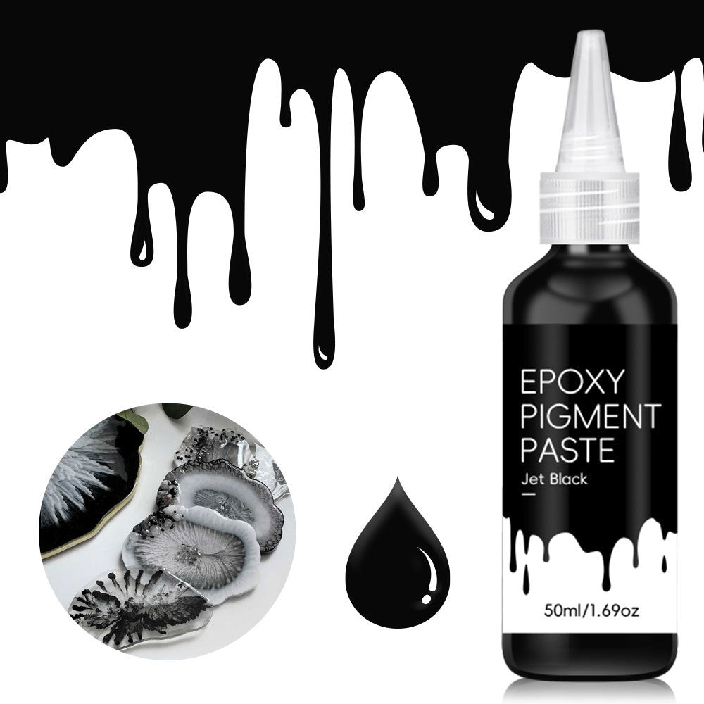 Epoxy Pigment Paste Jet Black 50ml | Highly Concentrated Resin Colorant | Art & Craft Epoxy Dye