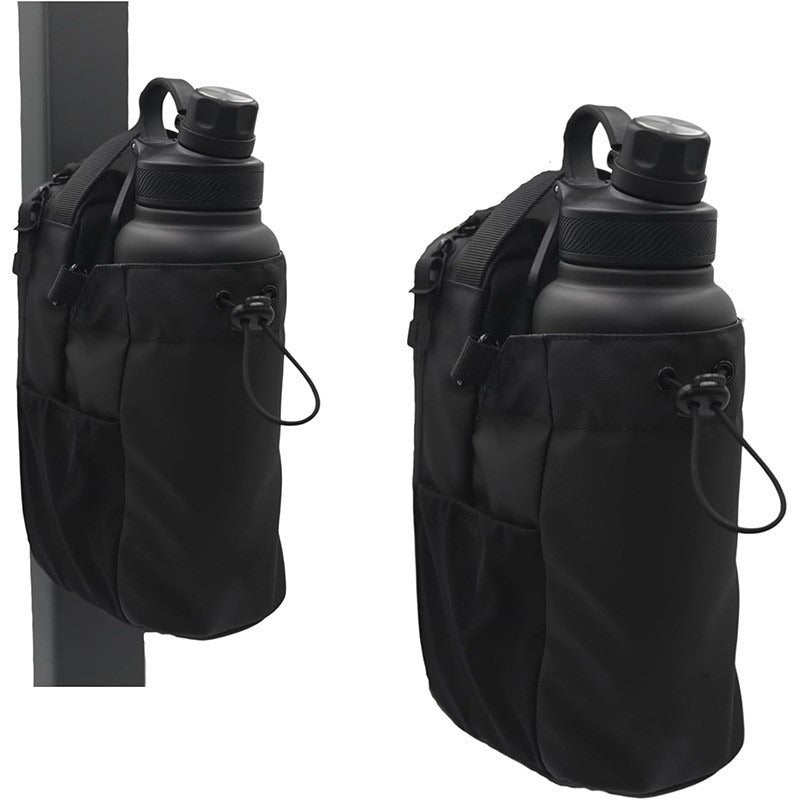 Large Water Bottle Carrier Bag with Shoulder Strap & Handle | Fits 64oz 128oz Jugs | Crossbody Bottle Holder Pouch with Pockets