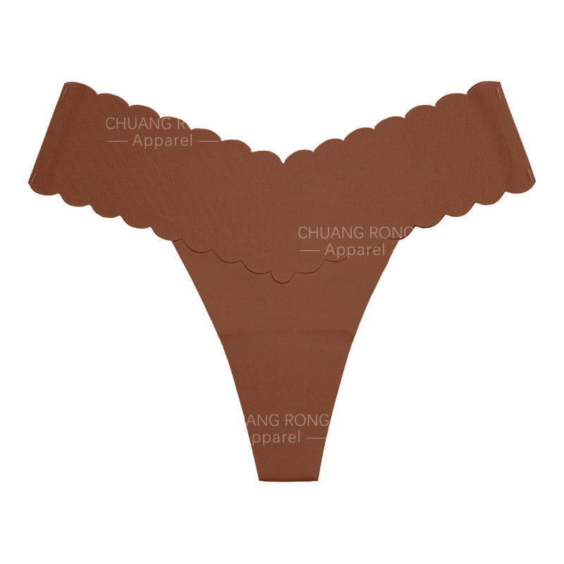 Women's Pink Seamless Panties | No-Show Scalloped Edge Underwear | Soft Invisible Briefs | Everyday Comfort