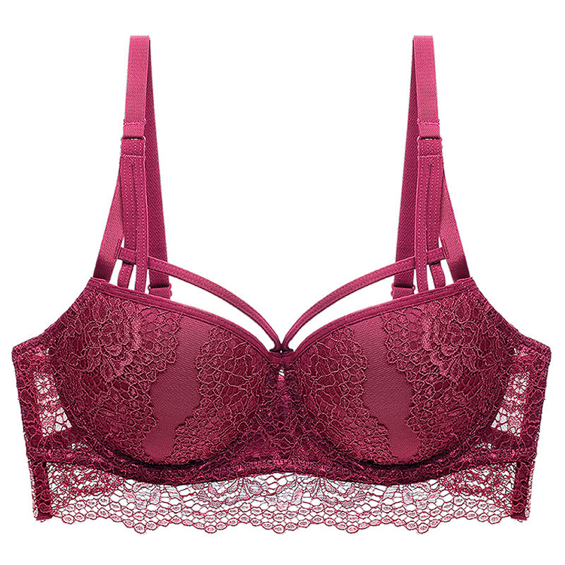 Green Lace Lingerie Set for Women | Strappy Push Up Bra and Panty Set Floral Lace Underwear