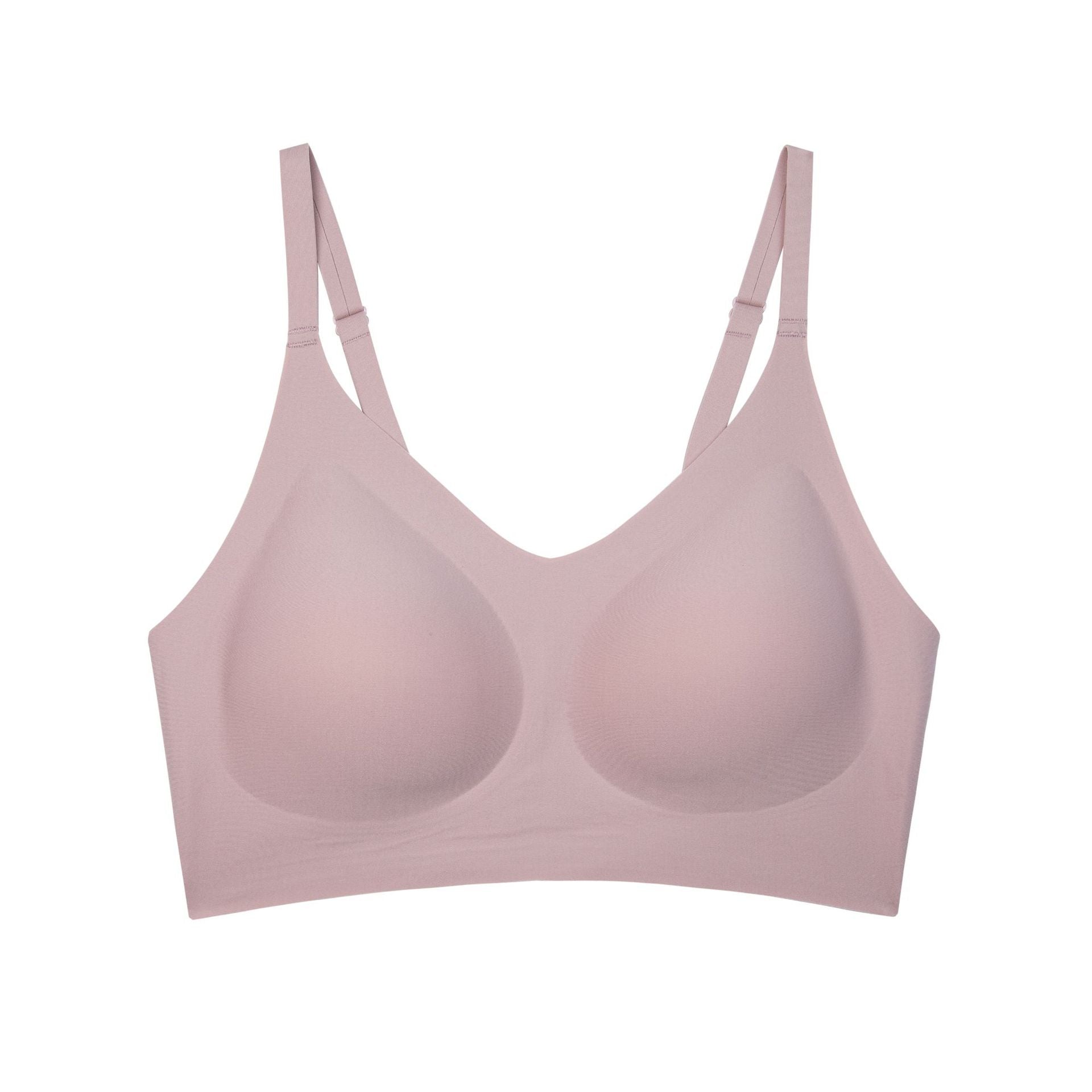 Women's Sage Green Seamless Wireless Bralette with Adjustable Straps, Back Hook and Deep V Neckline for Everyday Wear