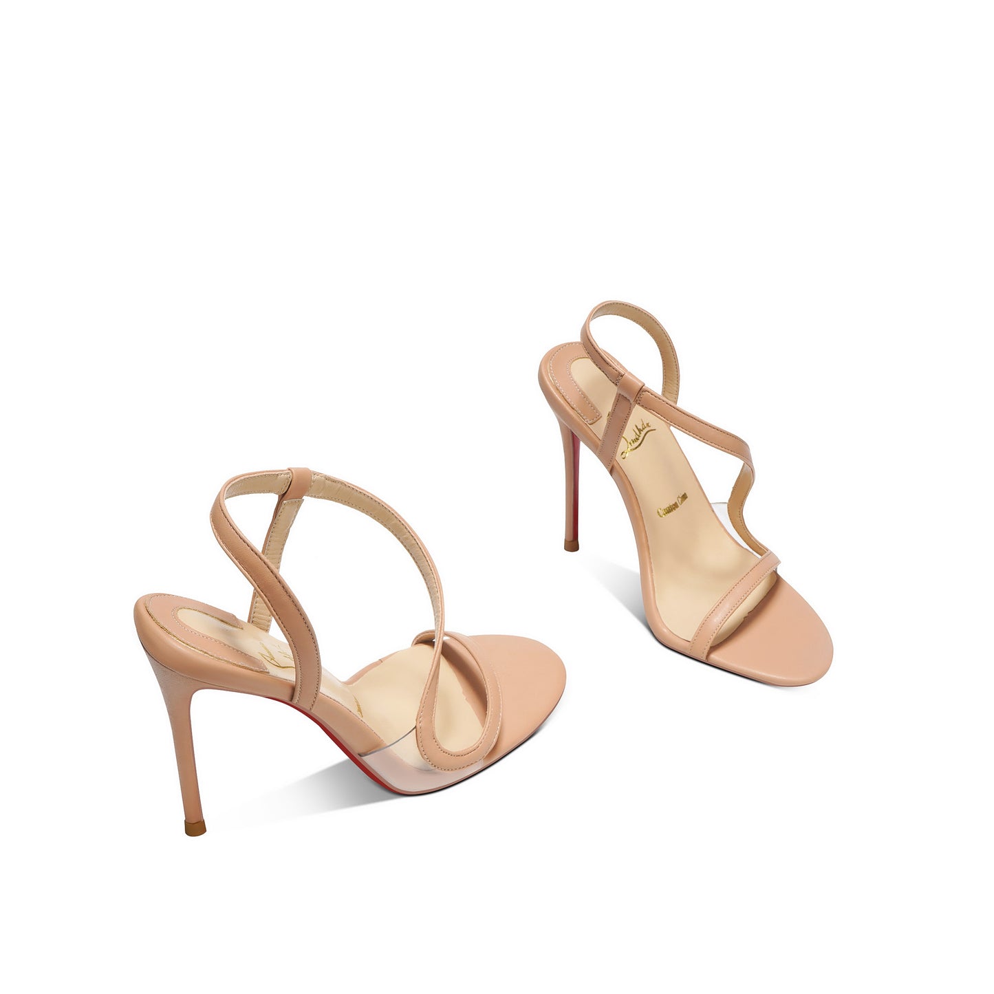 Black Strappy Cross Strap Stiletto Heel Sandals | Women's Square Toe Red Sole Slingback High Heel Sandals | Luxury Designer Style Heels