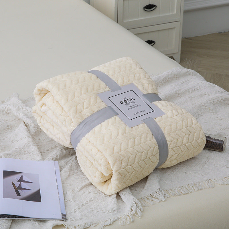Lavender Flannel Throw Blanket | Soft Cable Knit Texture Fleece Blanket | Home Creative 60S Digital Print Cozy Blanket