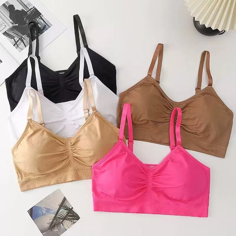 Wireless Seamless Bra for Women | Comfortable Ruched Front Bralette | Plus Size Friendly | Available in Multiple Colors