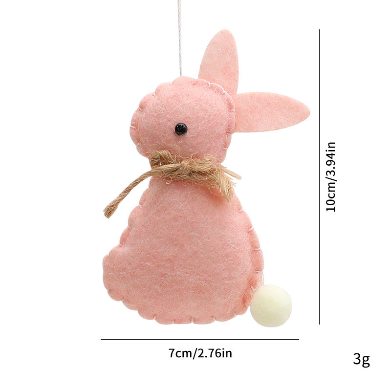 Felt Wool Easter Ornament Set 6pc | Handmade Chick Bee & Flower Egg Hanging Decorations | Spring Tree & Home Decor