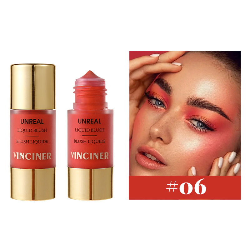 أحمر خدود سائل VINCINER Unreal | صبغة خدود قابلة للبناء تدوم طويلاً بـ 7 درجات | تورّد طبيعي، إشراقة ندية وتركيبة قابلة للمزج | أحمر خدود سائل لجميع ألوان البشرة