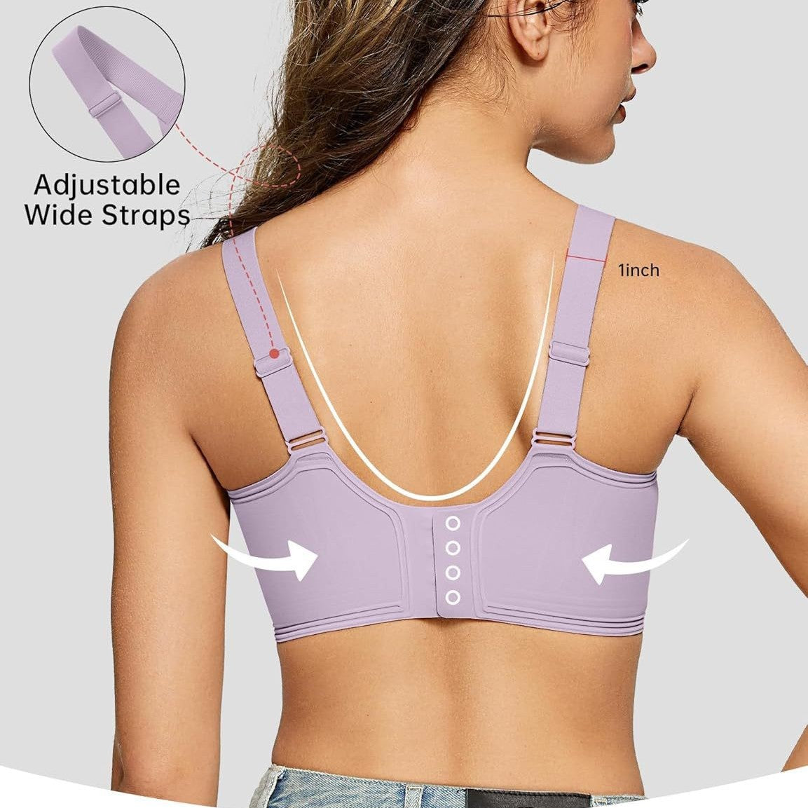 Women's Seamless Wireless Bra | Padded V-Neck No Underwire Comfort Bra | Soft Supportive Everyday Bralette Lavender