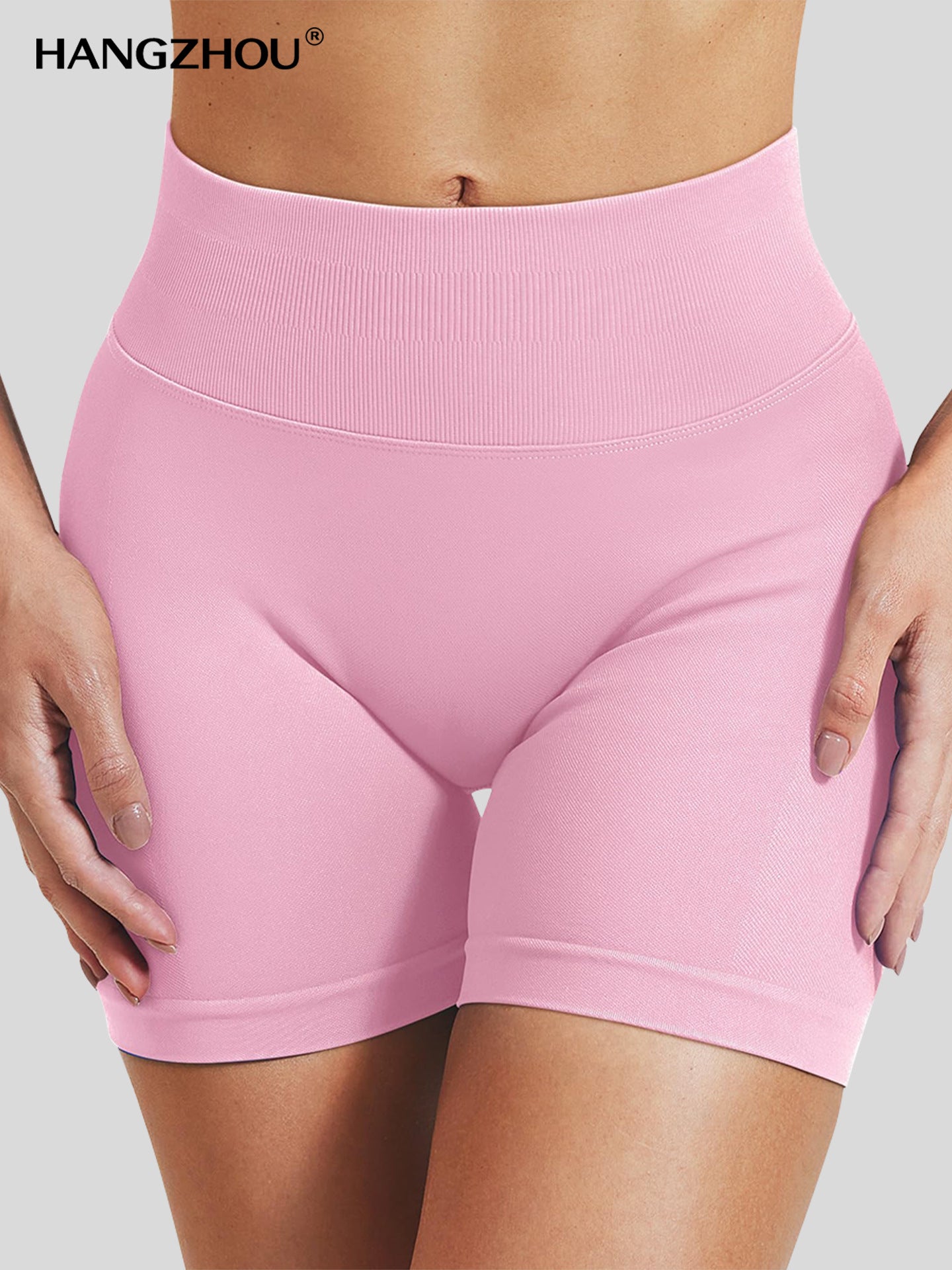 Pink Seamless Scrunch Booty Shorts | High Waist Butt Lifting Gym Shorts | Women's Workout Training Shorts