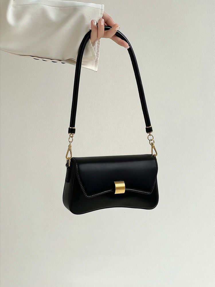 White Mini Shoulder Bag with Gold Hardware | Leather Flap Crossbody Purse | Chic Women's Handbag