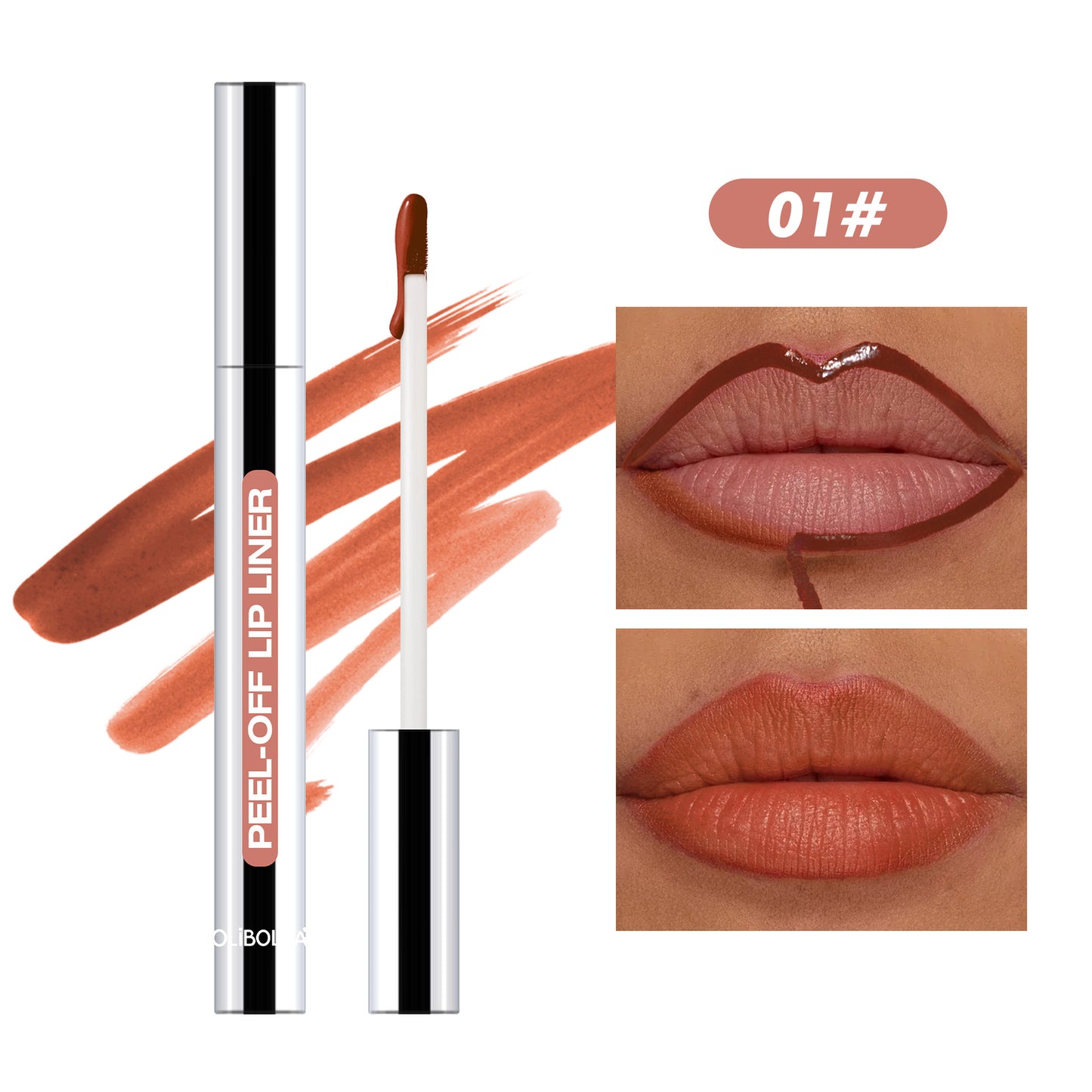 OLIBOLLA Professional Peel-Off Lip Liner | 8 Colors | Long Lasting Liquid Lip Liner Pen