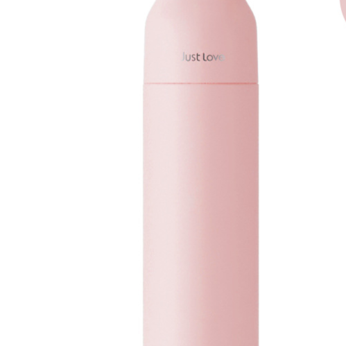 Just Love Slim Stainless Steel Thermos Flask | Vacuum Insulated Travel Bottle with Wooden Handle | Aesthetic Minimalist Water Bottle Pink Blue